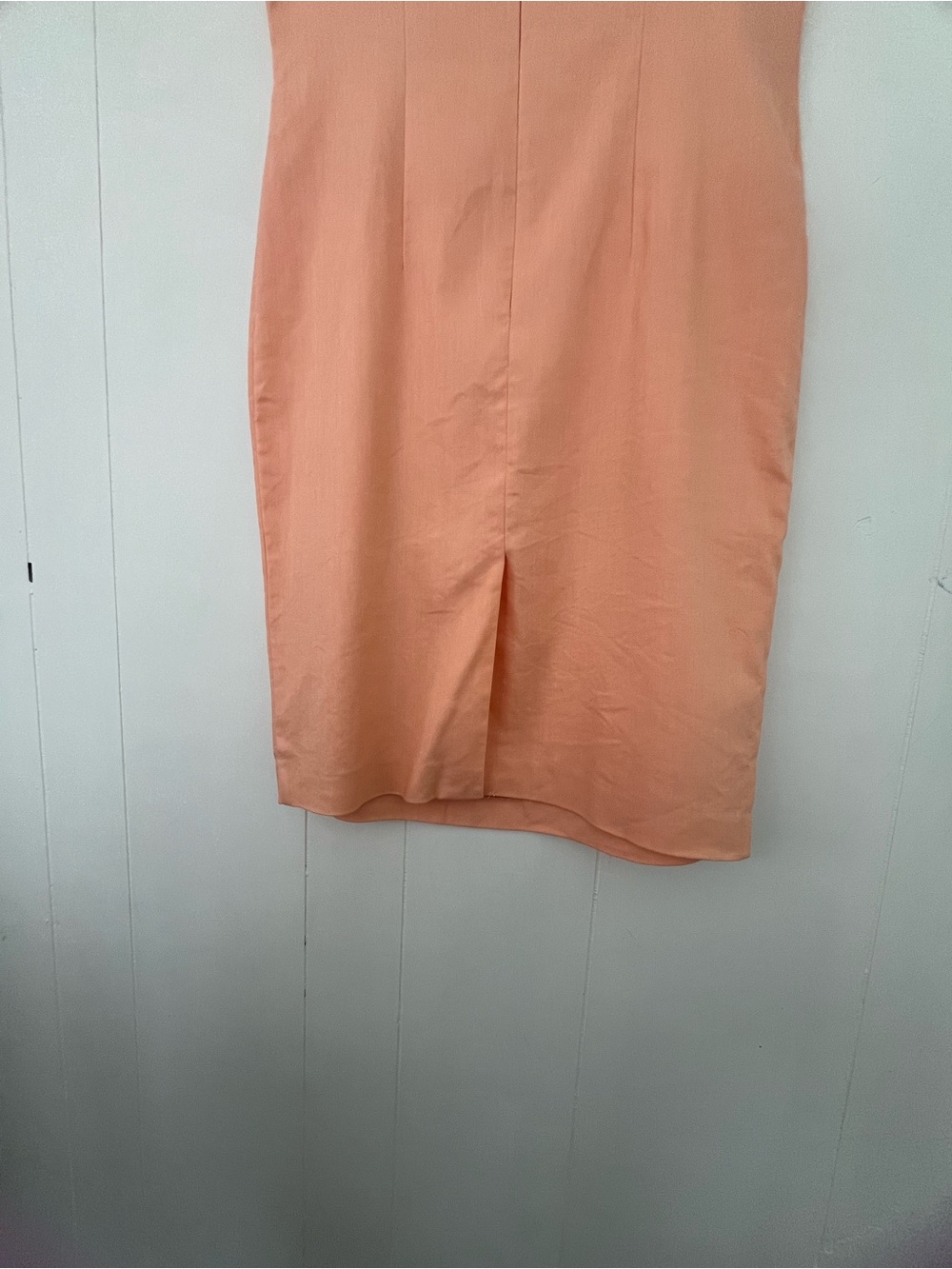 Ann Taylor Sleeveless Sheath Dress Tangerine Cream Linen Blend Size 4 - Picture 7 of 13
